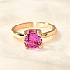 Lab-Grown Red Corundum/Ruby Finger Rings RJEW-R015-03G-2