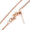 1mm Rack Plating Brass Box Chain Adjustable Slider Necklaces for Women Men MAK-L044-01RG-2