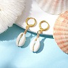 Natural Mixed Cowrie Shell Hoop Earrings EJEW-JE05777-2