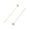 Brass Micro Pave Clear Cubic Zirconia Eye Pins KK-M306-09G-04-2