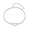 Silver 925 Sterling Silver Heart Link Bracelet CJ1255-15-1