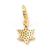 Rack Plating Brass Micro Pave Cubic Zirconia European Dangle Charms KK-K270-11G-2