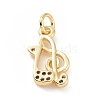 Brass Micro Pave Cubic Zirconia Charms KK-C012-17G-2