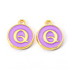 Golden Plated Alloy Enamel Charms ENAM-S118-10Q-1