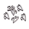 Gunmetal Plated Alloy Letter Pendants PALLOY-P097-03-V-2