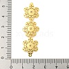 Brass Pave Clear Cubic Zirconia Three Flower Links Connector Charms KK-P277-61G-3