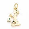 Rack Plating Brass Micro Pave Cubic Zirconia Pendants KK-B056-03-3