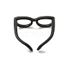 Brass Glasses Frame Open Cuff Ring for Women X-RJEW-F140-140EB-2
