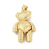 Brass Micro Pave Cubic Zirconia Pendants KK-E077-01G-04-2