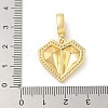 Brass Micro Pave Clear Cubic Zirconia Heart European Dangle Charms KK-U044-12G-3