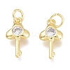 Brass Micro Pave Cubic Zirconia Charms KK-M206-27G-04-1