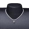 Glass Pearl Beads Pendants Necklaces NJEW-JN02564-02-4