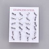 304 Stainless Steel Stud Earrings EJEW-F227-13P-3