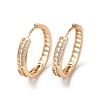 Brass Cubic Zirconia Hoop Earrings for Women EJEW-M238-07KCG-1