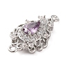 Brass Pave Cubic Zirconia Connector Charms LS-KK-Z051-04P-02-2