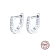 Anti-Tarnish Rhodium Plated 925 Sterling Silver Micro Pave Cubic Zirconia Hoop Earrings for Women EJEW-F317-20P-2