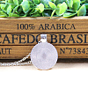 Flat Round with Tree at Midnight Glass Alloy Pendant Necklaces NJEW-N0051-047J-02-2