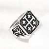 Jerusalem Cross 304 Stainless Steel Finger Rings for Men RJEW-D339-01A-AS-2
