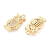 Brass Micro Pave Clear Cubic Zirconia Charms KK-T073-11G-2