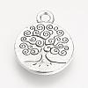 Tibetan Style Alloy Flat Round with Tree of Life Pendants X-TIBEP-Q043-314-RS-2