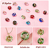   16Pcs 8 Colors Valentine's Day Glass Pendants GLAA-PH0002-24-4