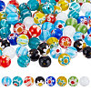 SUNNYCLUE 160Pcs 8 Colors Handmade Millefiori Lampwork Beads Strands LAMP-SC0001-14-1