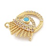 Evil Eye Rack Plating Brass Micro Pave Cubic Zirconia Pendants KK-Z071-69G-02-3