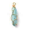 Natural Mixed Gemstone Wire Wrapped Pointed Pendants PALLOY-JF00522-2