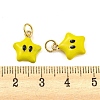 Star Rack Plating Brass Enamel Charms X-KK-Q804-07G-3