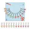 12Pcs 4 Colors Plastic Pendant Stitch Markers HJEW-NB00047-1