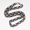 201 Stainless Steel Byzantine Chain Necklaces NJEW-K062-01C3-7mm-1