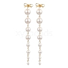 Shell Pearl Round Stud Earrings for Women EJEW-JE06195-02-1