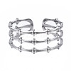 304 Stainless Steel Bamboo Shape Open Cuff Ring RJEW-T023-04P-1