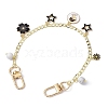 Flower & Star Alloy Enamel Charm Purse Chains with Natural Howlite & Swivel Clasps AJEW-BA00116-02-1