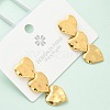 Ion Plating(IP) 304 Stainless Steel Heart Dangle Stud Earrings for Women EJEW-A118-05G-3