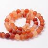 Frosted Natural Red Agate Beads Strands G-F372-10mm-2