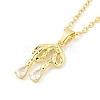 Brass Micro Pave Clear Cubic Zirconia Pendant Necklace NJEW-B100-04G-2