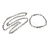304 Stainless Steel Link Chain Bracelet & Necklace Jewelry Sets SJEW-L199-17P-4