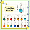14Pcs 14 Colors Faceted Glass Pendant Locking Stitch Markers HJEW-AB00653-2