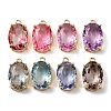 Brass Glass Charms KK-Z141-08G-1