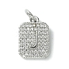 Rack Plating Brass Micro Pave Clear Cubic Zirconia Charms KK-G501-01J-P-1