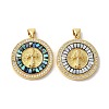 Brass Micro Pave Clear Cubic Zirconia Pendants KK-K385-036G-1