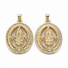 Brass Micro Pave Clear Cubic Zirconia Pendants ZIRC-Q200-048-NF-1