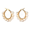 Ring Natural Pearl Beads Hoop Earrings for Girl Women EJEW-JE04685-5