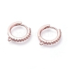 Brass Micro Pave Cubic Zirconia Huggie Hoop Earring Findings ZIRC-G156-07RG-1