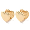 Heart Brass Hoop Earrings for Women EJEW-B056-20G-1