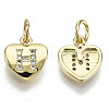 Brass Micro Pave Clear Cubic Zirconia Charms KK-N227-34H-NF-1