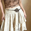 Boho Wood Hollow Flower Linen Tie Waist Belts for Women FS-WG0843E-01-1