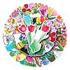 50Pcs Tulip Pattern Waterproof PVC Plastic Scrapbook Stickers STIC-PW0001-365-1