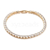 Brass Pave Clear Cubic Zirconia Flat Round Link Bracelets BJEW-B094-04G-1
